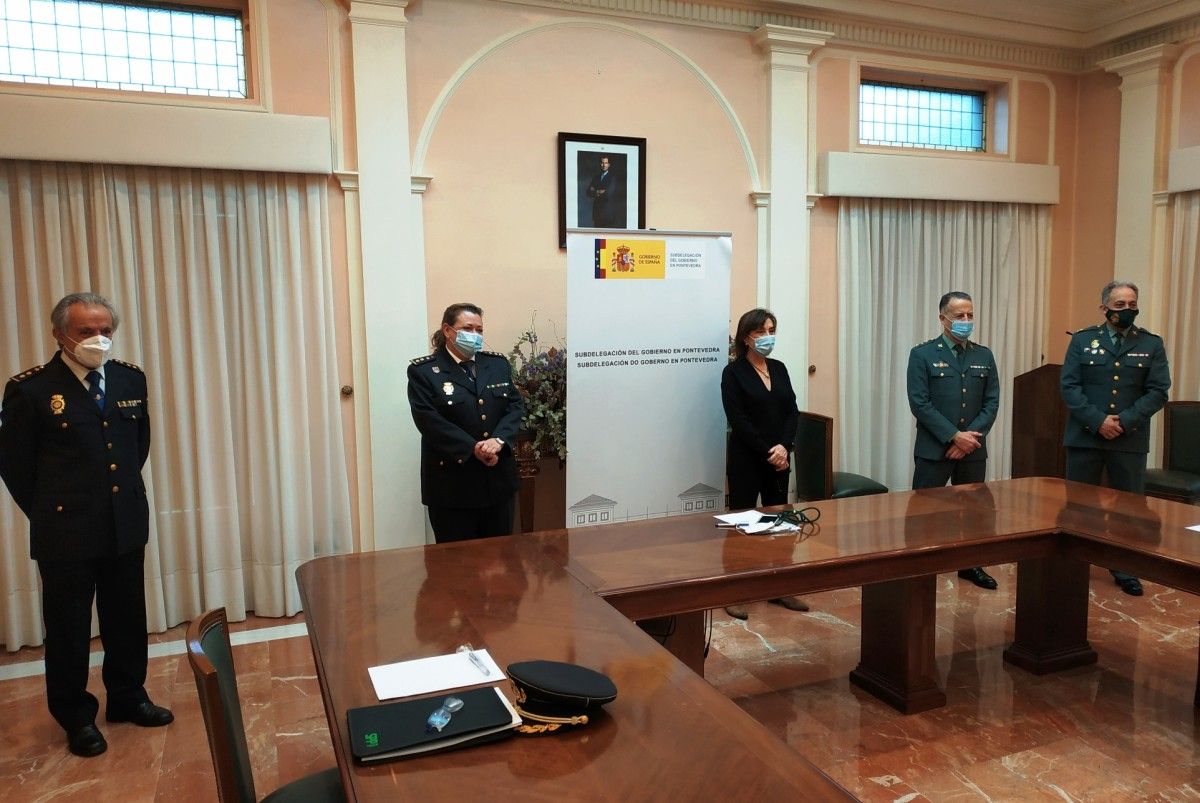 A subdelegada do Goberno en Pontevedra, Maica Larriba, preside a Xunta Provincial de Seguridade 