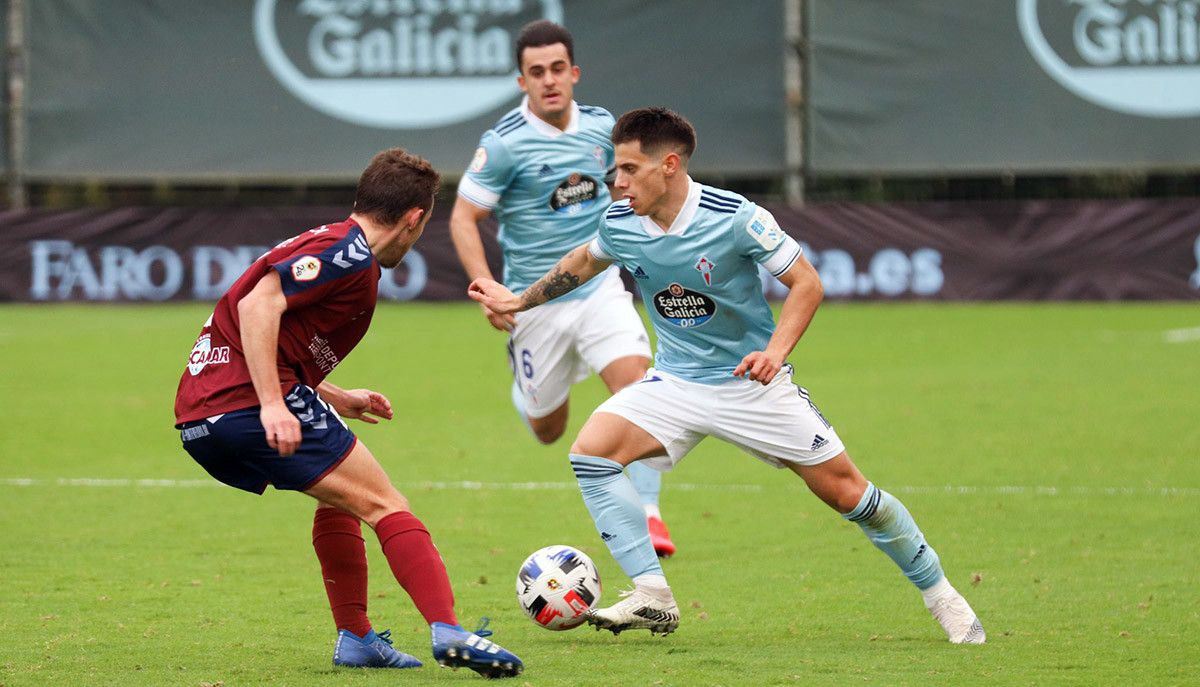 Partido de liga en Barreiro entre Celta B y Pontevedra na tempada 20/21