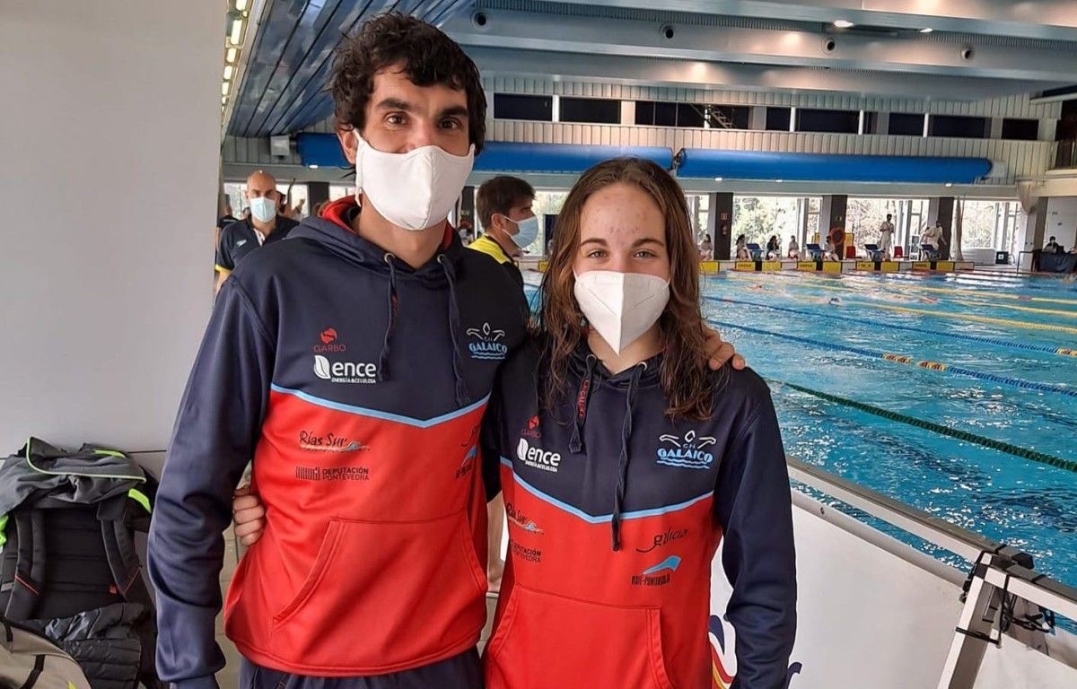 Cristian Fernández e Alicia Bouzas, nadadores do Galaico