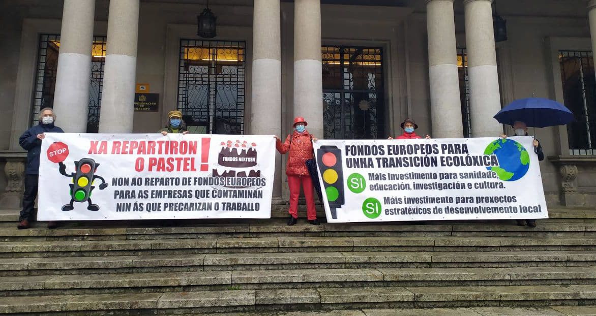 Protesta en Pontevedra polos criterios de reparto dos fondos europeos