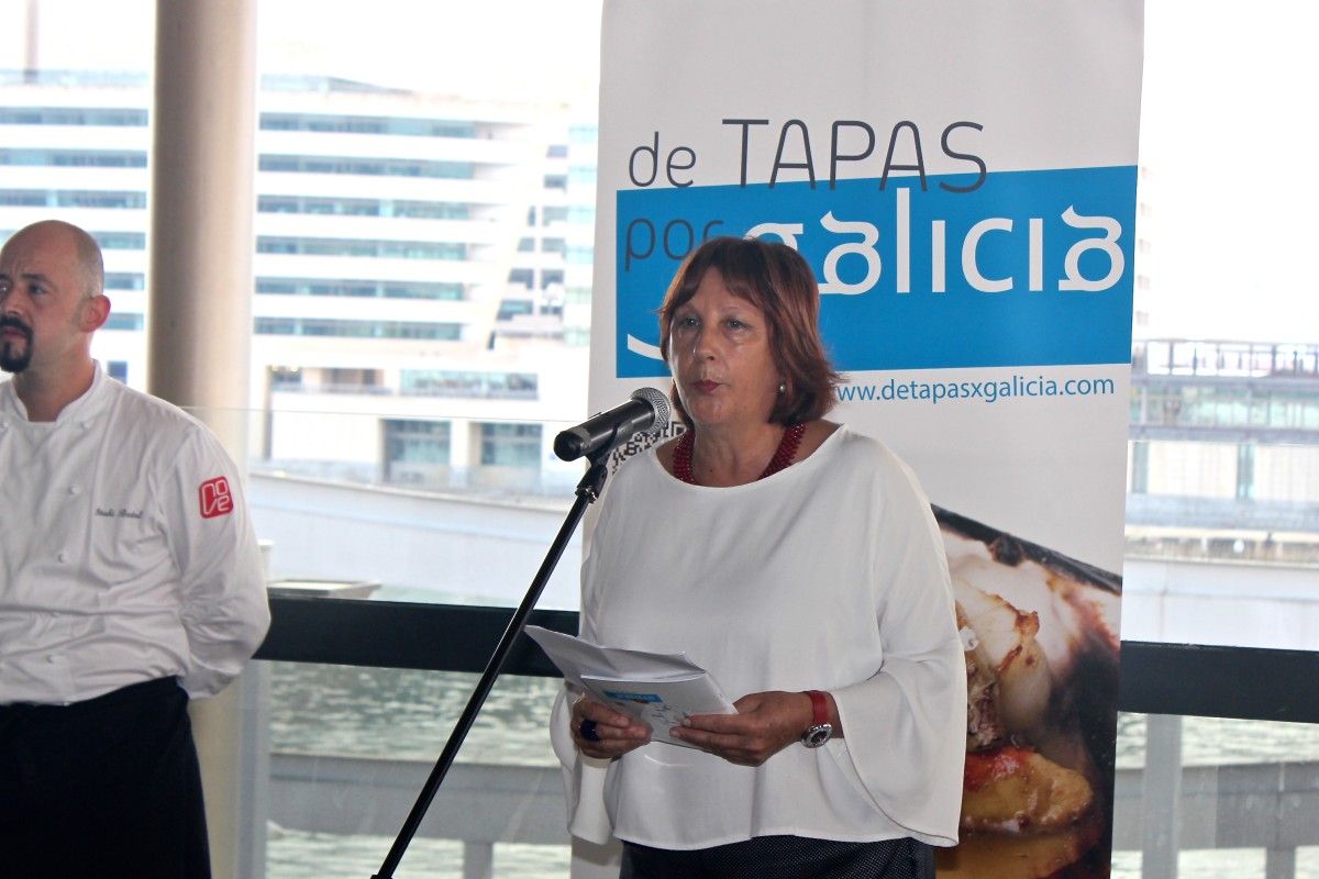 Carlota Román en la presentación de "De tapas por Galicia"
