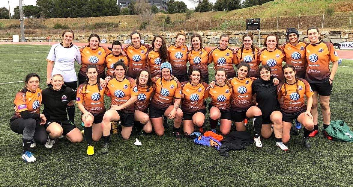 Plantel do Pontevedra Rugby Club que compite na División de Honra B