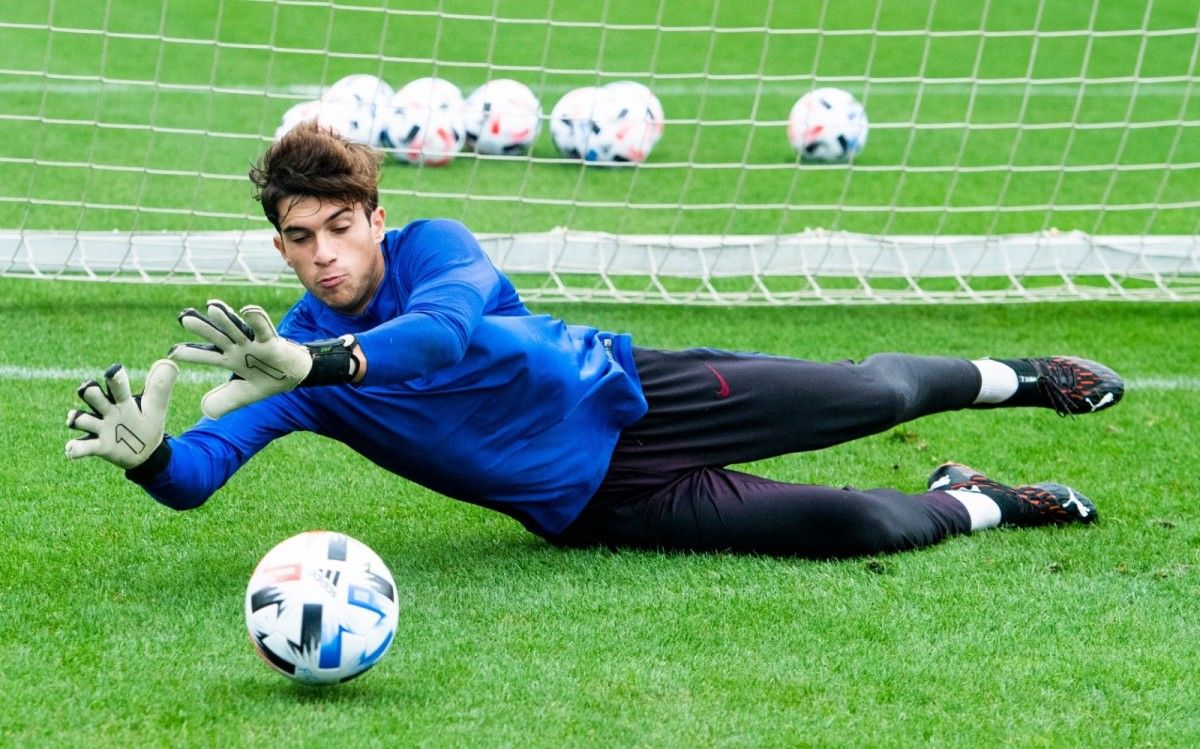 Coke Carrillo, durante un entrenamiento 