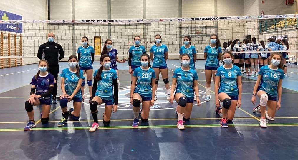 Equipo cadete do Club Voleibol Pontevedra