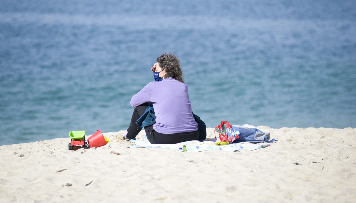 Praias de Marín tras o levantamento de parte das restricións sanitarias 