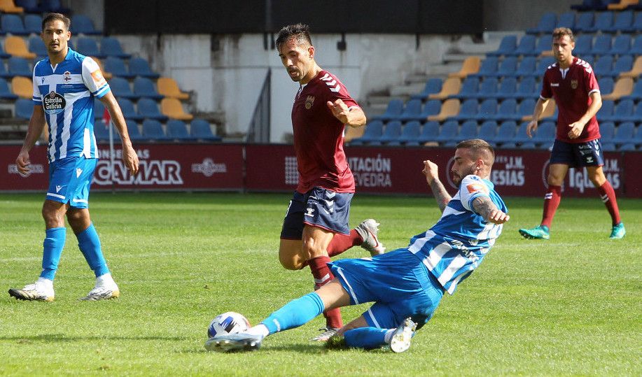 Charles, en el amistoso entre Pontevedra y Deportivo en Pasarón