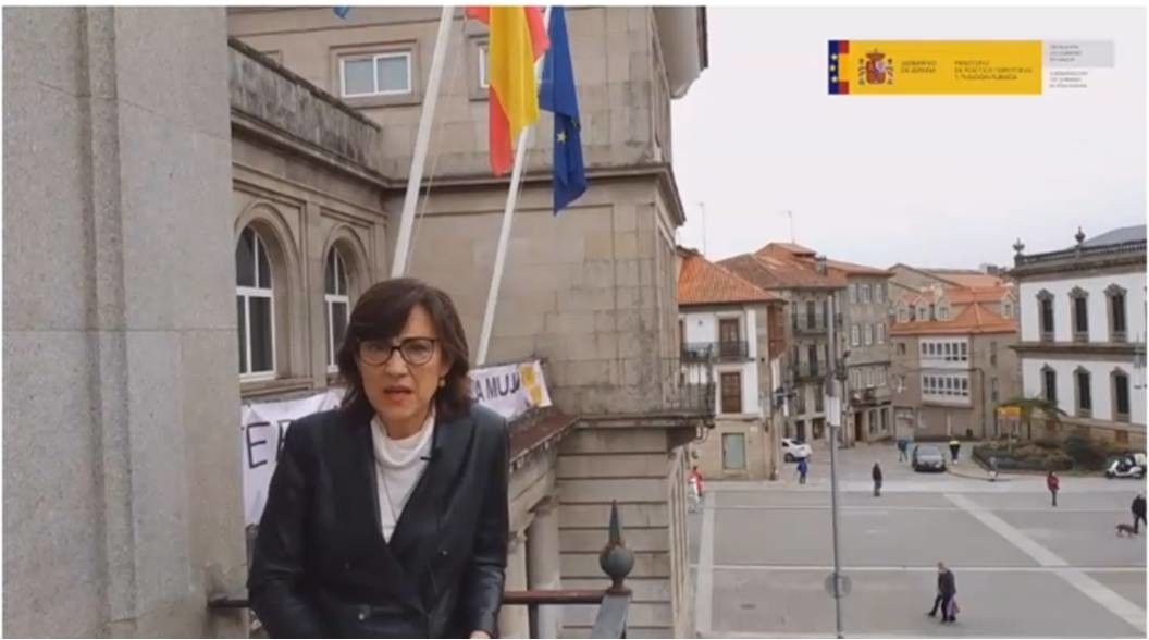 Maica Larriba, subdelegada do Goberno en Pontevedra, na súa intervención no vídeo do 8M