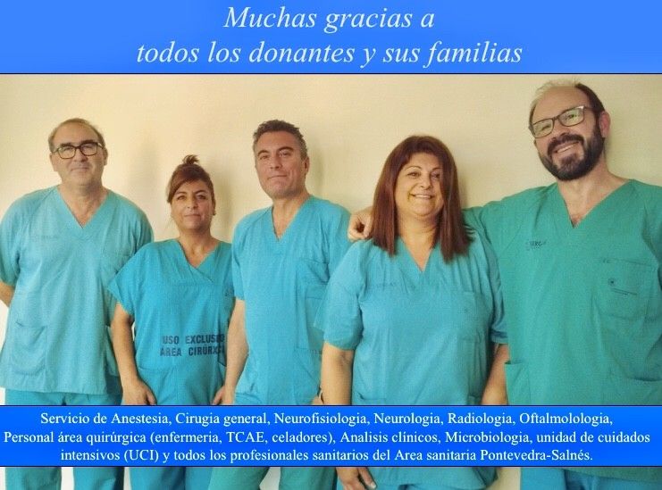 Integrantes del equipo de trasplantes de órganos del Complejo Hospitalario Universitario de Pontevedra