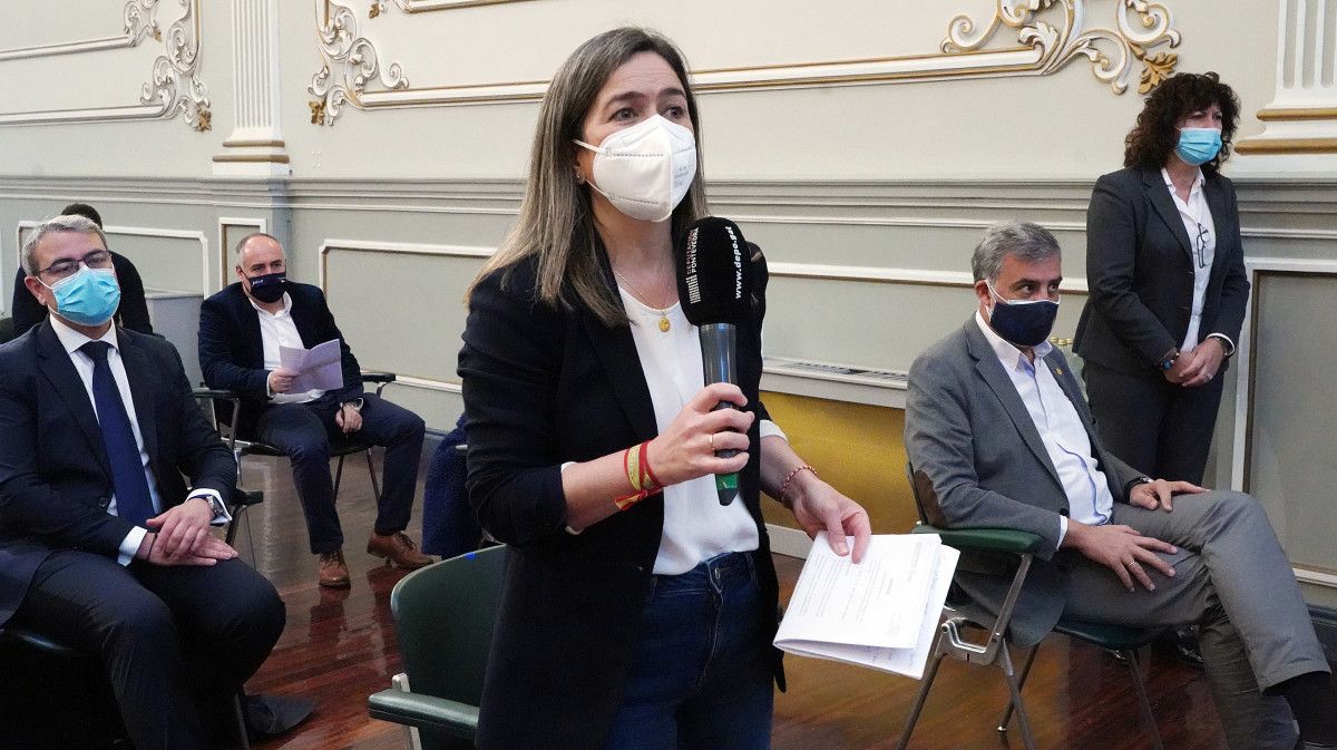 Pepa Pardo, portavoz del Partido Popular, durante el pleno