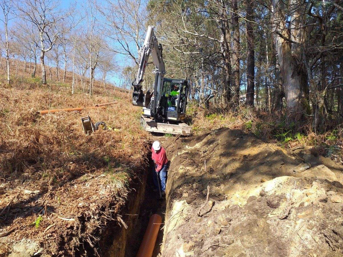 Obras para el saneamiento de Gatomorto, en Santa María de Xeve