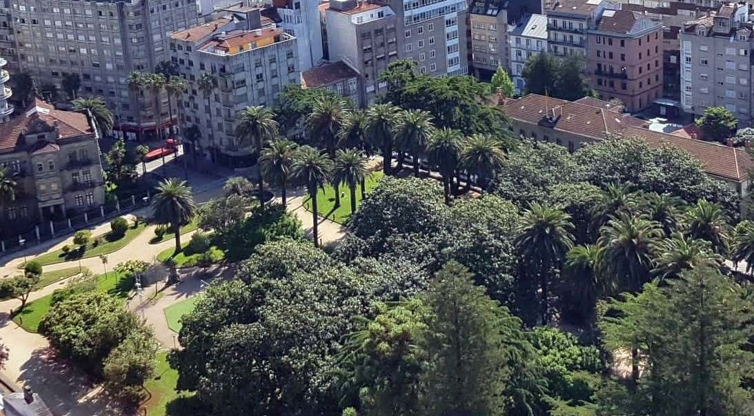 Vista aérea do parque das Palmeiras