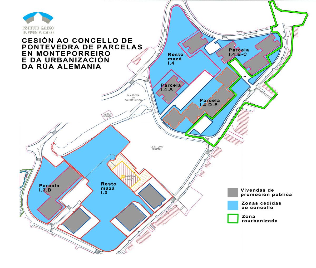 Terreos cedidos pola Xunta ao Concello de Pontevedra en Monte Porreiro