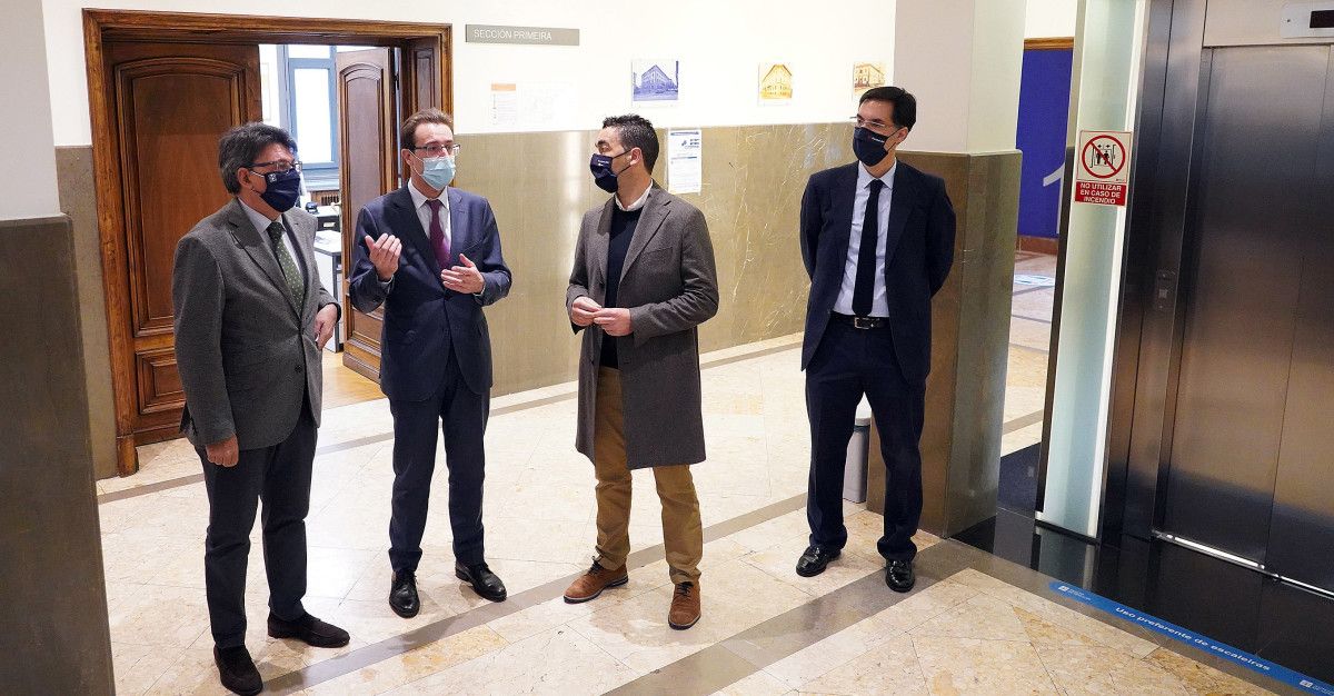 Juan José Martin, Luis López y Francisco Javier Menéndez Estébanez, en la Audiencia Provincial