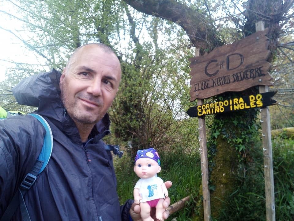 Pancho de la Barrera en el Camino de Santiago con Roque