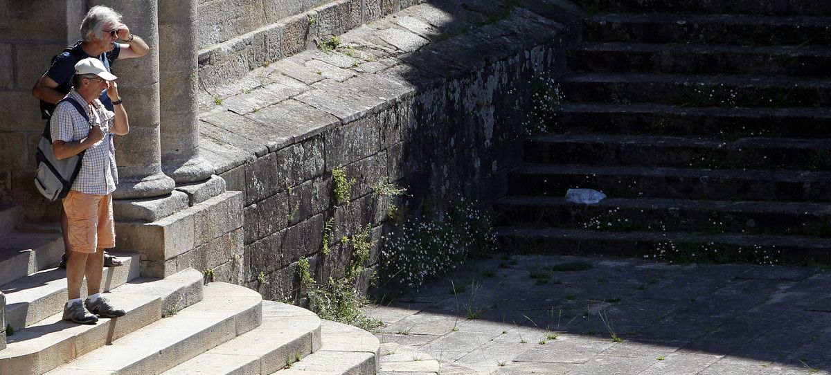 Turistas en el casco histórico de Pontevedra