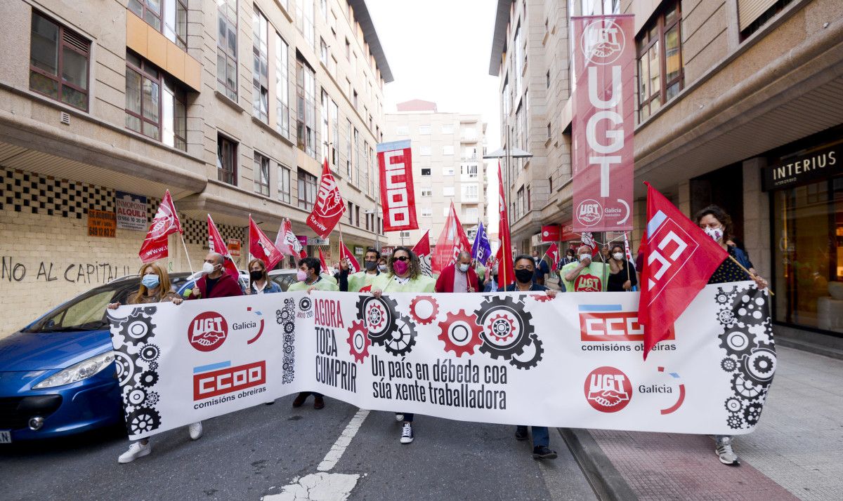 Manifestación de la UGT y Comisiones Obreras