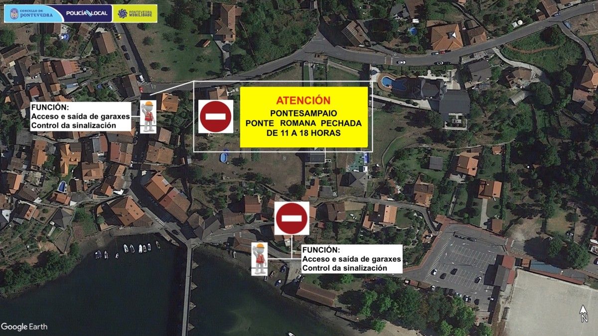 Operativo de tráfico en Ponte Sampaio pola rodaxe de 'Un asunto privado'