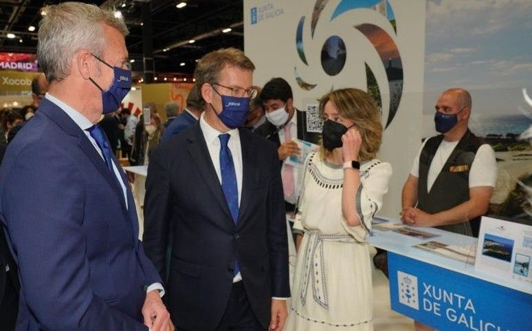 Alberto Núñez Feijóo en el stand de Galicia en Fitur