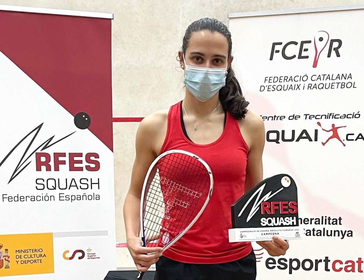 Marta Domínguez, tras proclamarse campiona de España absoluta de squash