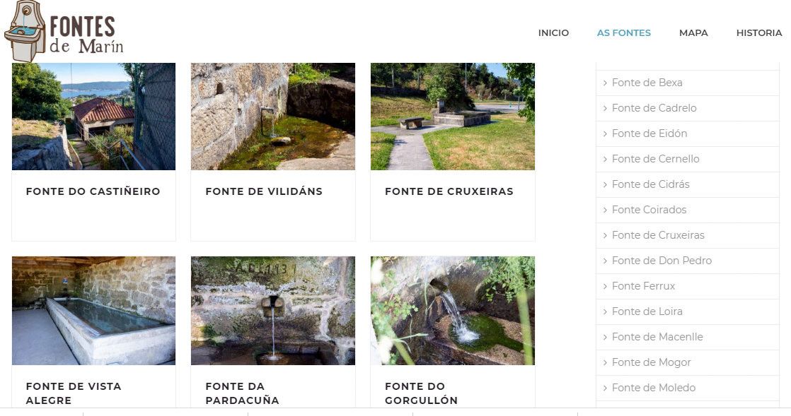 La página web Fontes de Marín