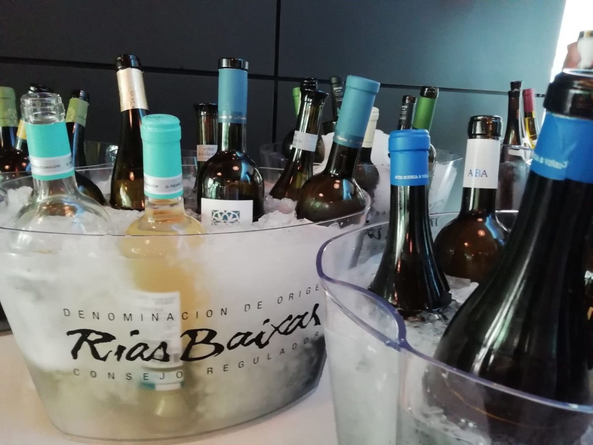 Botellas de vino de Rías Baixas 