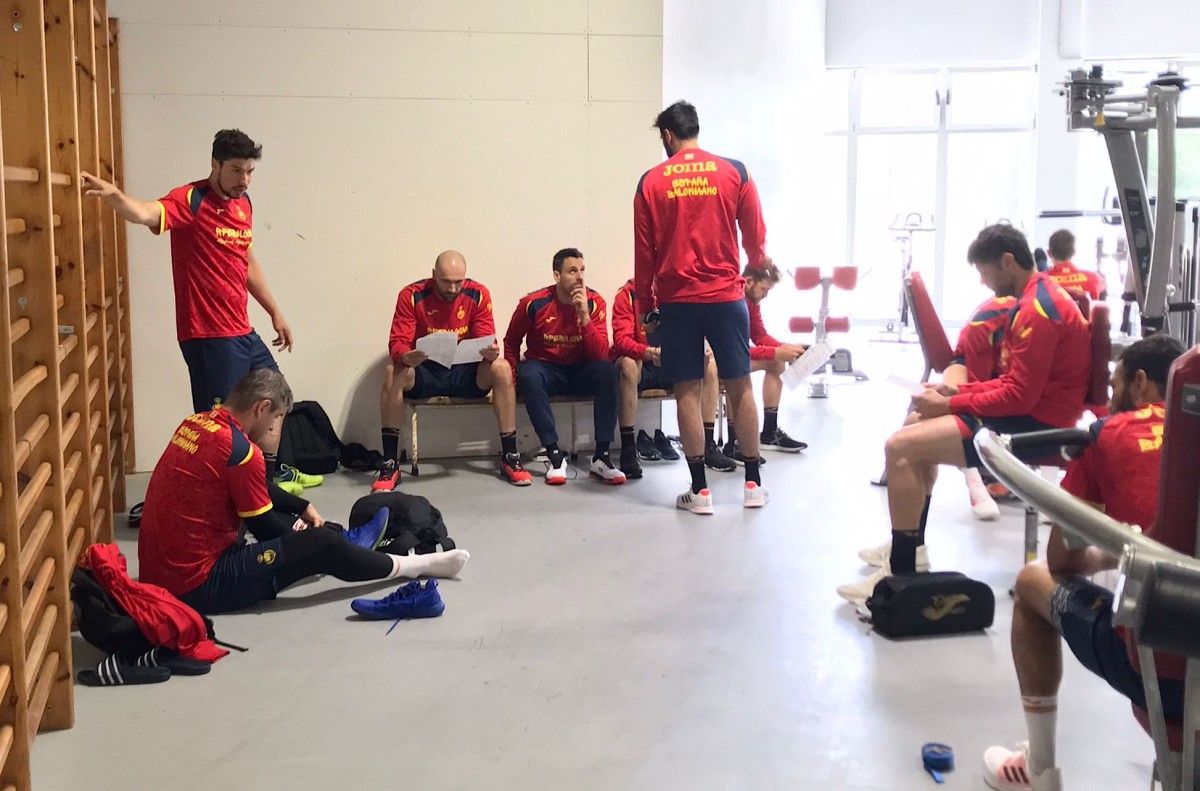 Adestramento da Selección Española de balonmán no Multiusos da Xunqueira