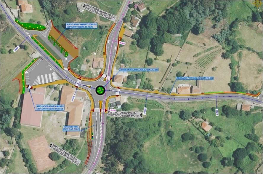 Proxecto de mellora da seguridade viaria e peonil na contorna do CEIP de Santo André de Xeve
