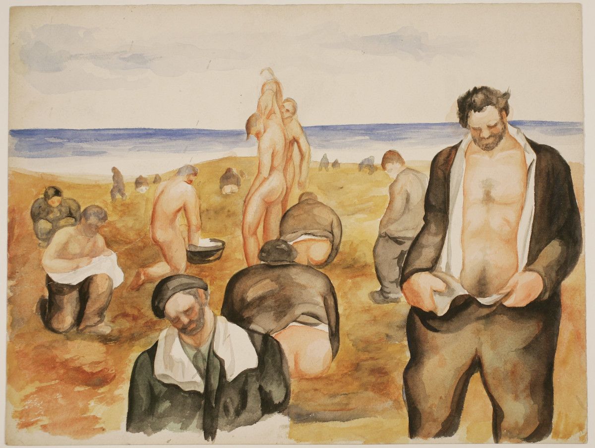 Dibujo de Uxío Souto titulado 'Campo de Concentracion' cedido por el Museo de Pontevedra al Reina Sofía