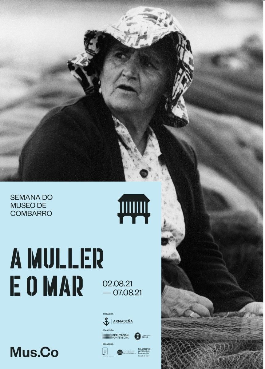 Cartel de la exposición "A muller e o mar", organizada por el colectivo Armadiña en Combarro
