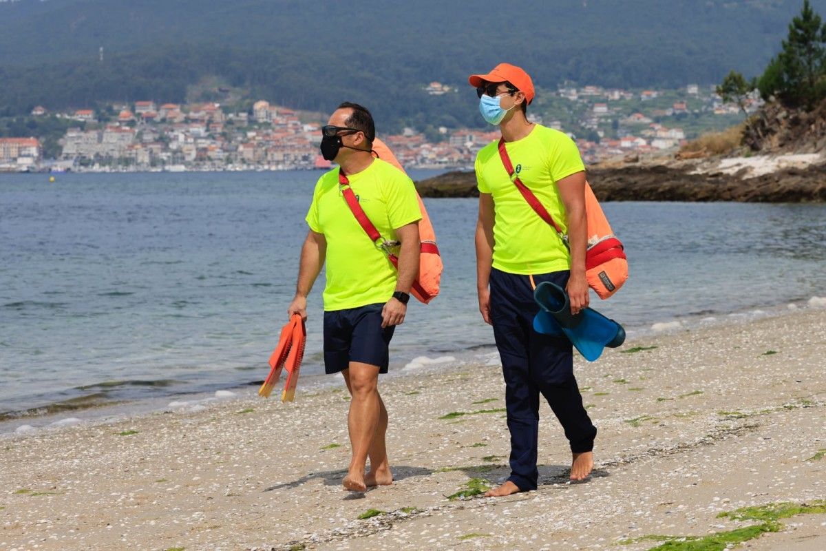 Socorristas na praia de Cabeceira