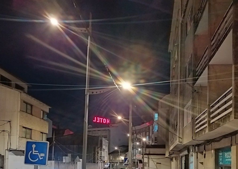 Farolas en la zona de A Barca