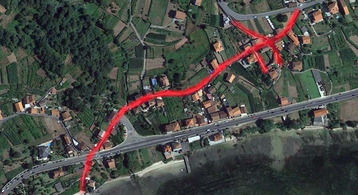 Tramo que se reformará entre Padrón y Casalvito