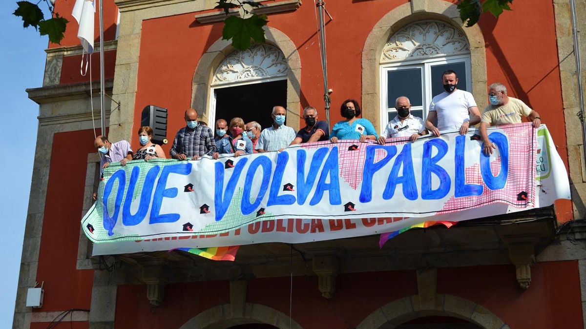Concentración realizada en Bueu reclamando a liberación de Pablo Costas