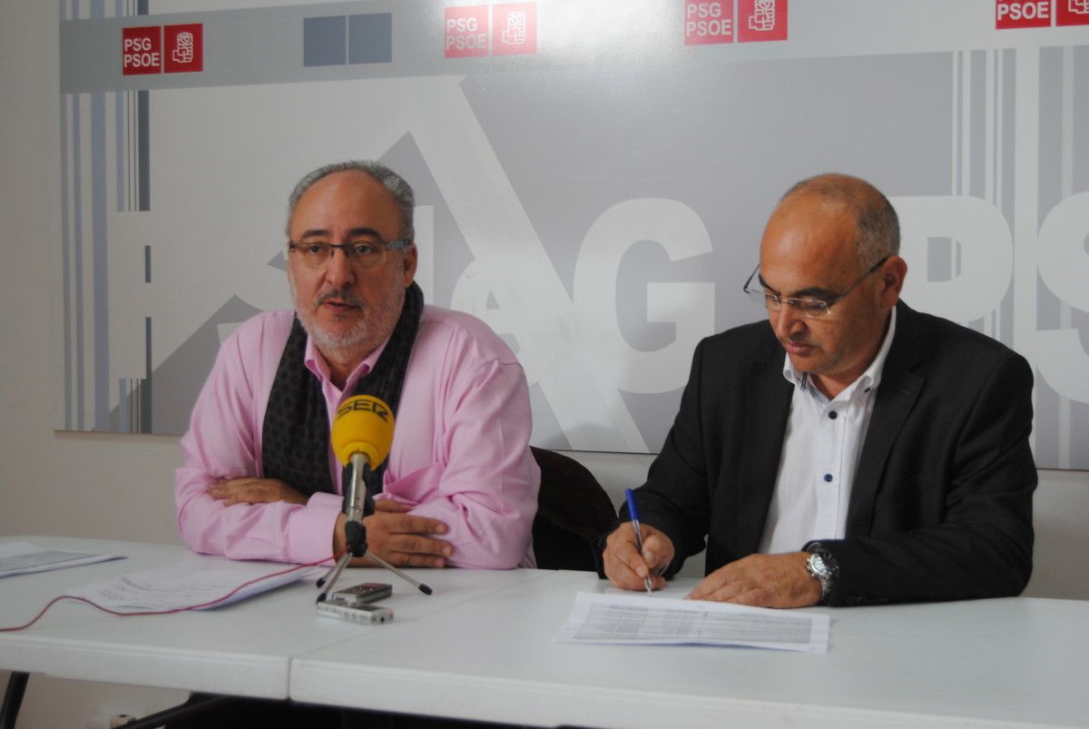 Guillermo Meijón e Agustín Fernández, presentando as emendas aos PGE