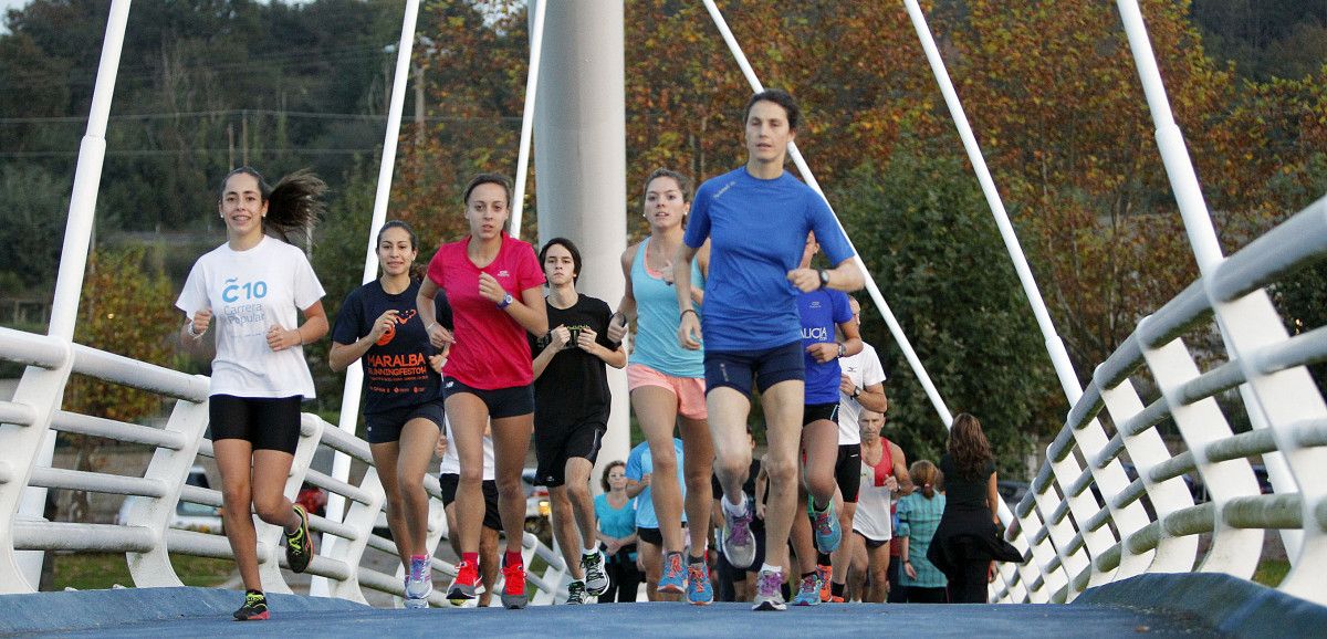 Afeccionados ao 'running' en Pontevedra
