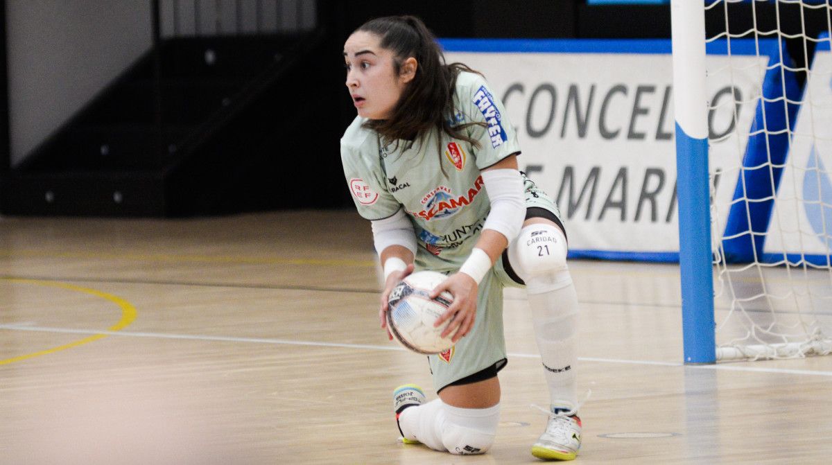 Caridad, no partido de Copa Galicia entre Marín Futsal e Poio Pescamar na Raña