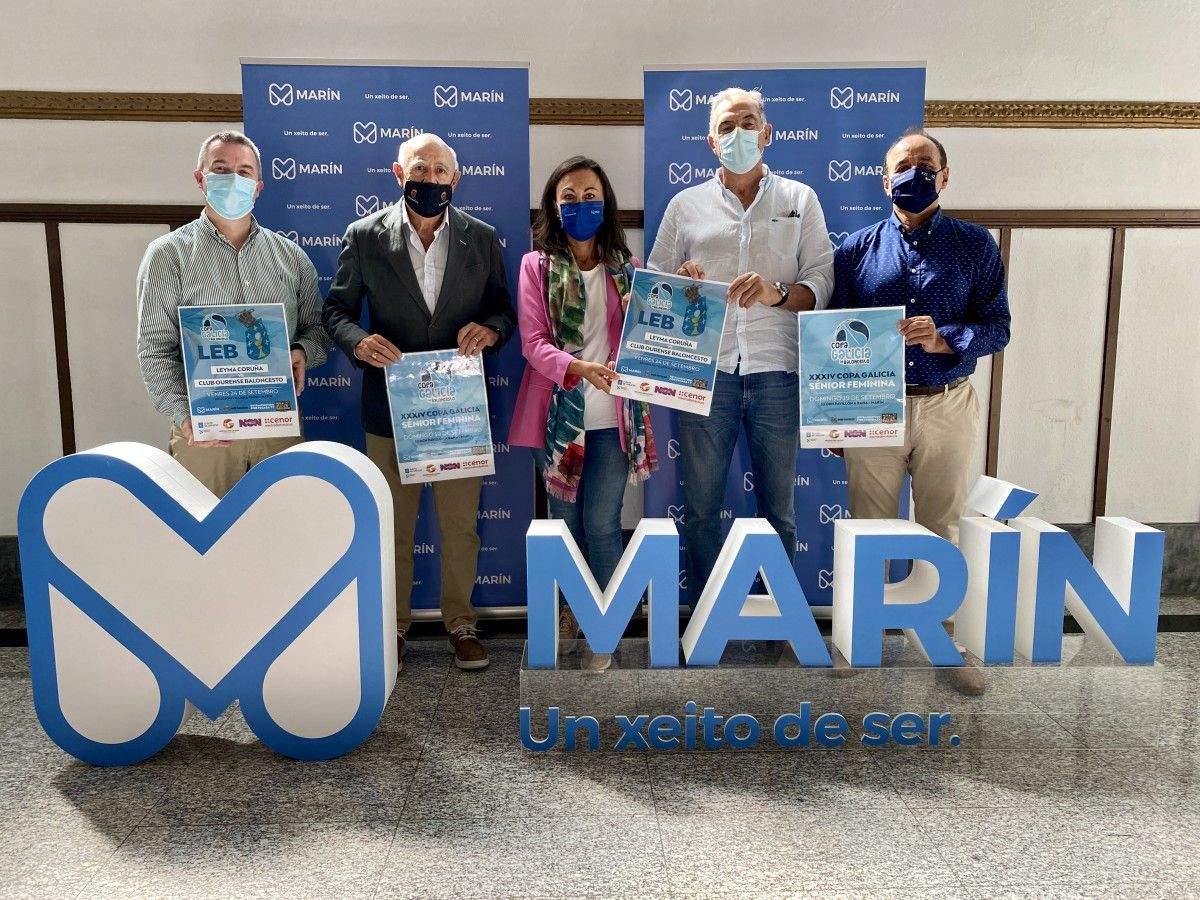 Presentación das finais da Copa Galicia de baloncesto feminina e masculina no Concello de Marín