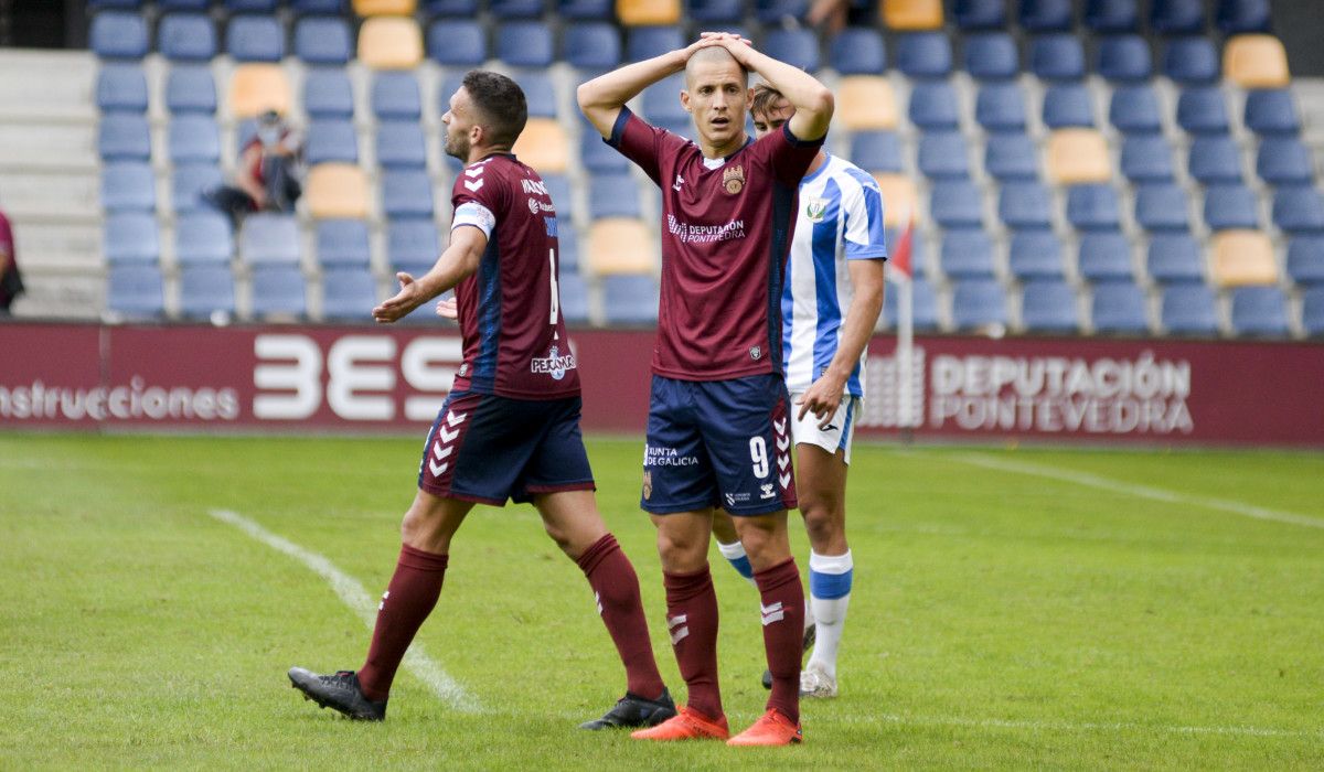 Rufo en el partido de liga entre Pontevedra y Leganés B en Pasarón