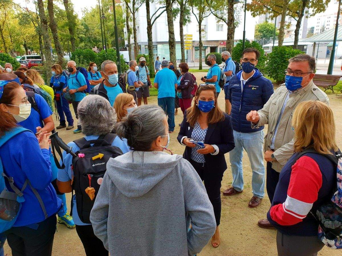 Recepción na Praza de Galicia dos peregrinos da Palma