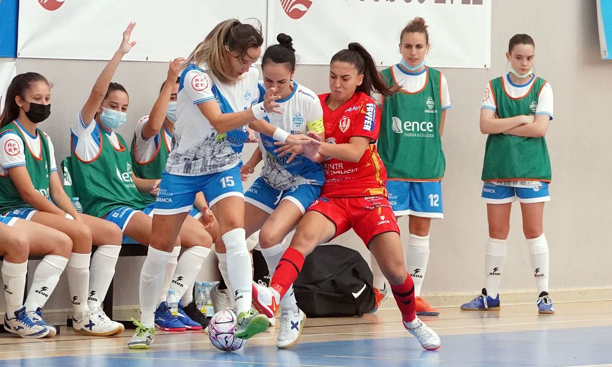 Partido de liga entre Marín Futsal e Poio Pescamar na Raña