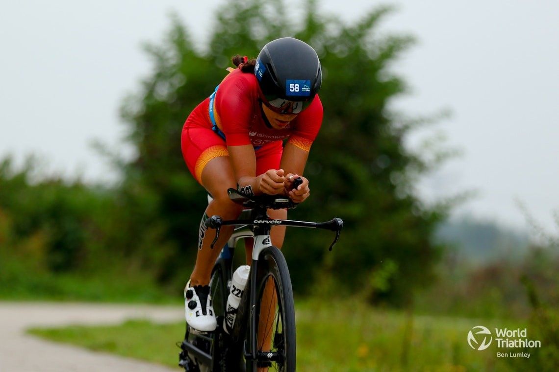 Saleta Castro, durante o Campionato do Mundo de Tríatlon de Longa Distancia en Almere
