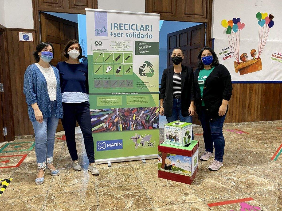 O colexio Inmaculada de Marín pon en marcha unha campaña solidaria a través da reciclaxe de material escolar