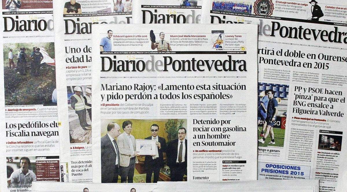 Ejemplares del Diario de Pontevedra