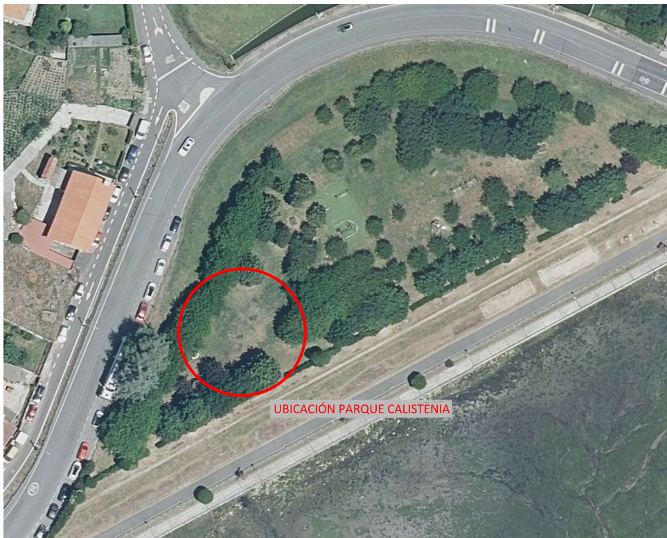 Emplazamiento para el nuevo parque de calistenia de Lourido