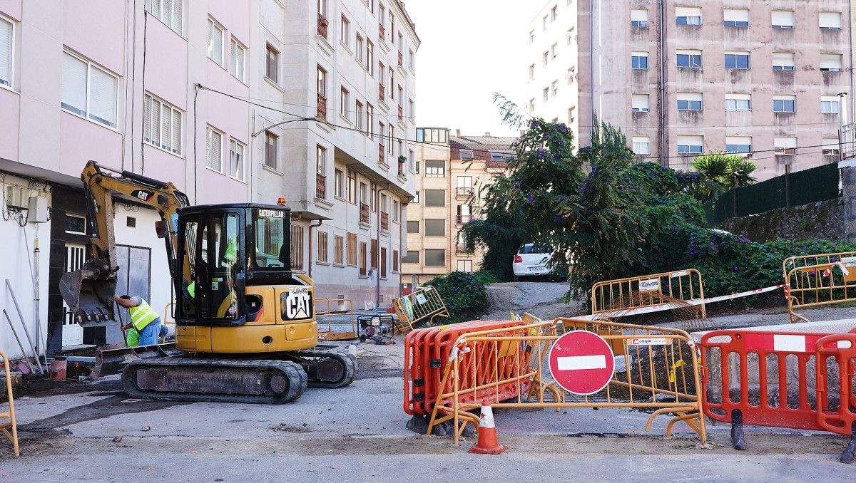 Obras en el barrio de O Castañal