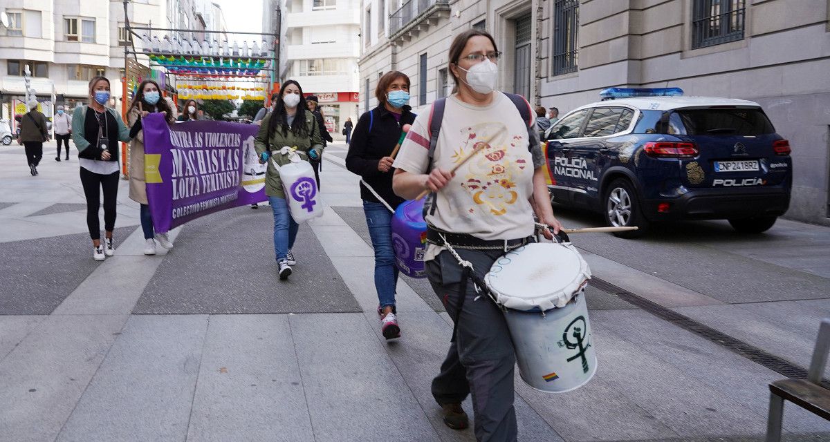 Segunda concentración del Colectivo Feminista de Pontevedra en apoyo a Olga y su hija