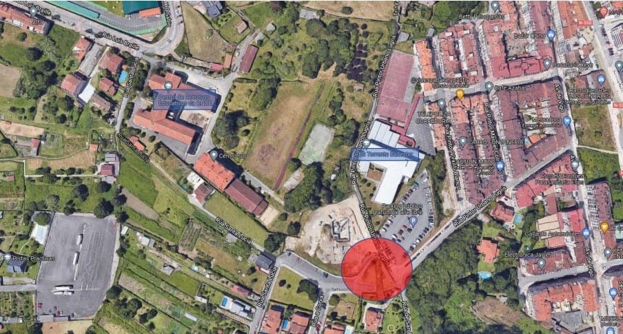 Punto no que conectarán a Rúa Urbano Lugrís coa Rúa da Corva