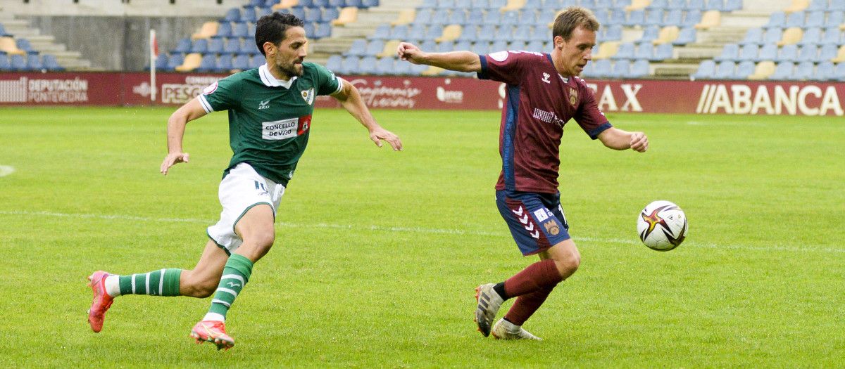 Yelko Pino, en el partido de liga en Pasarón entre Pontevedra y Coruxo
