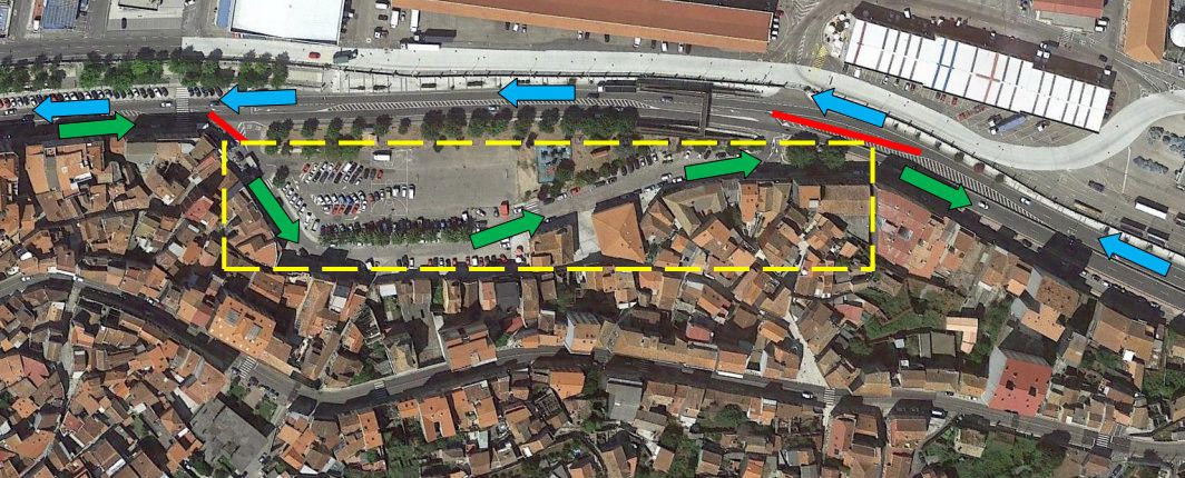 Operativo de tráfico da Policía Local con motivo da colocación de 'lombos' en Estribela