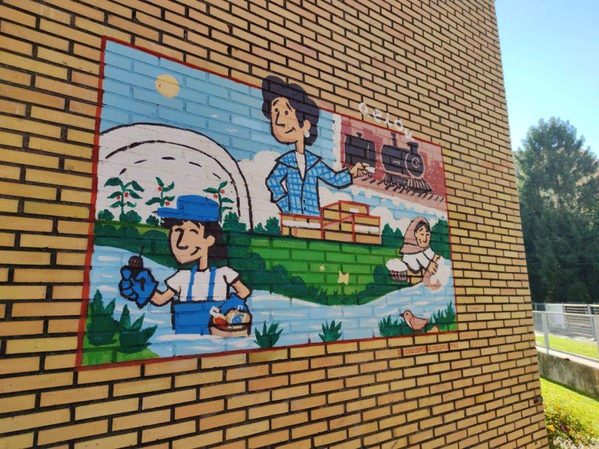 Mural de 'O teu cole na historia' na EEI Concepción Crespo Rivas Mural de 'O teu cole na historia' na EEI Concepción Crespo Rivas